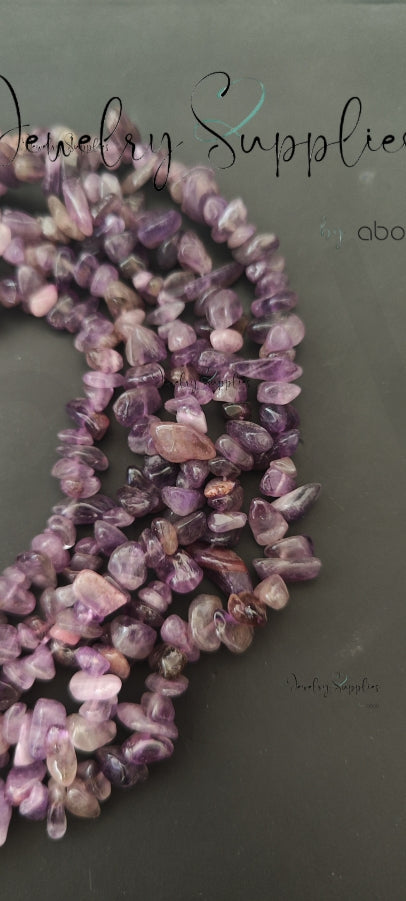 Amethyst uncut beads chip beads 1 full strand UCB06