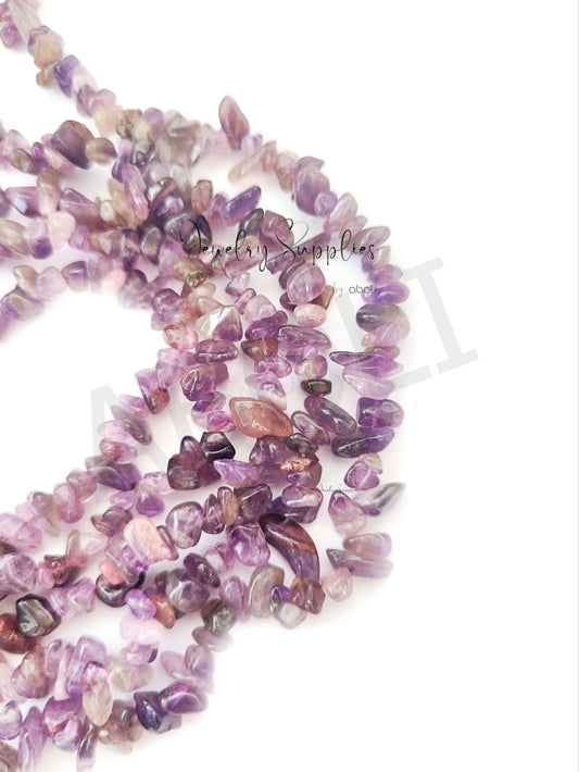 Amethyst uncut beads chip beads 1 full strand UCB06