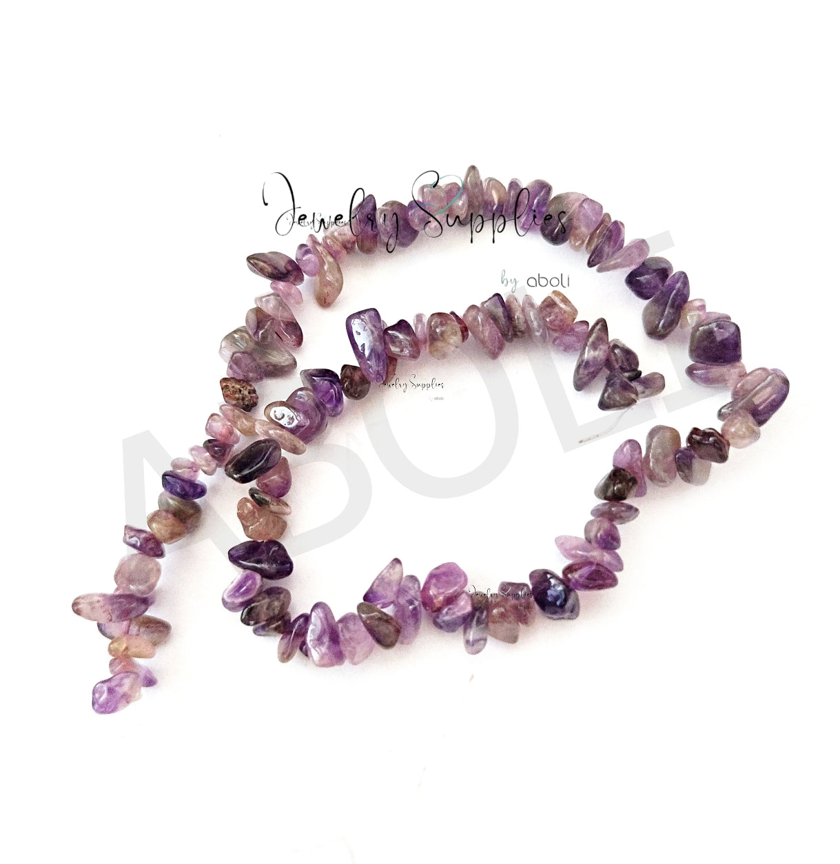 Amethyst uncut beads chip beads 1 full strand UCB06