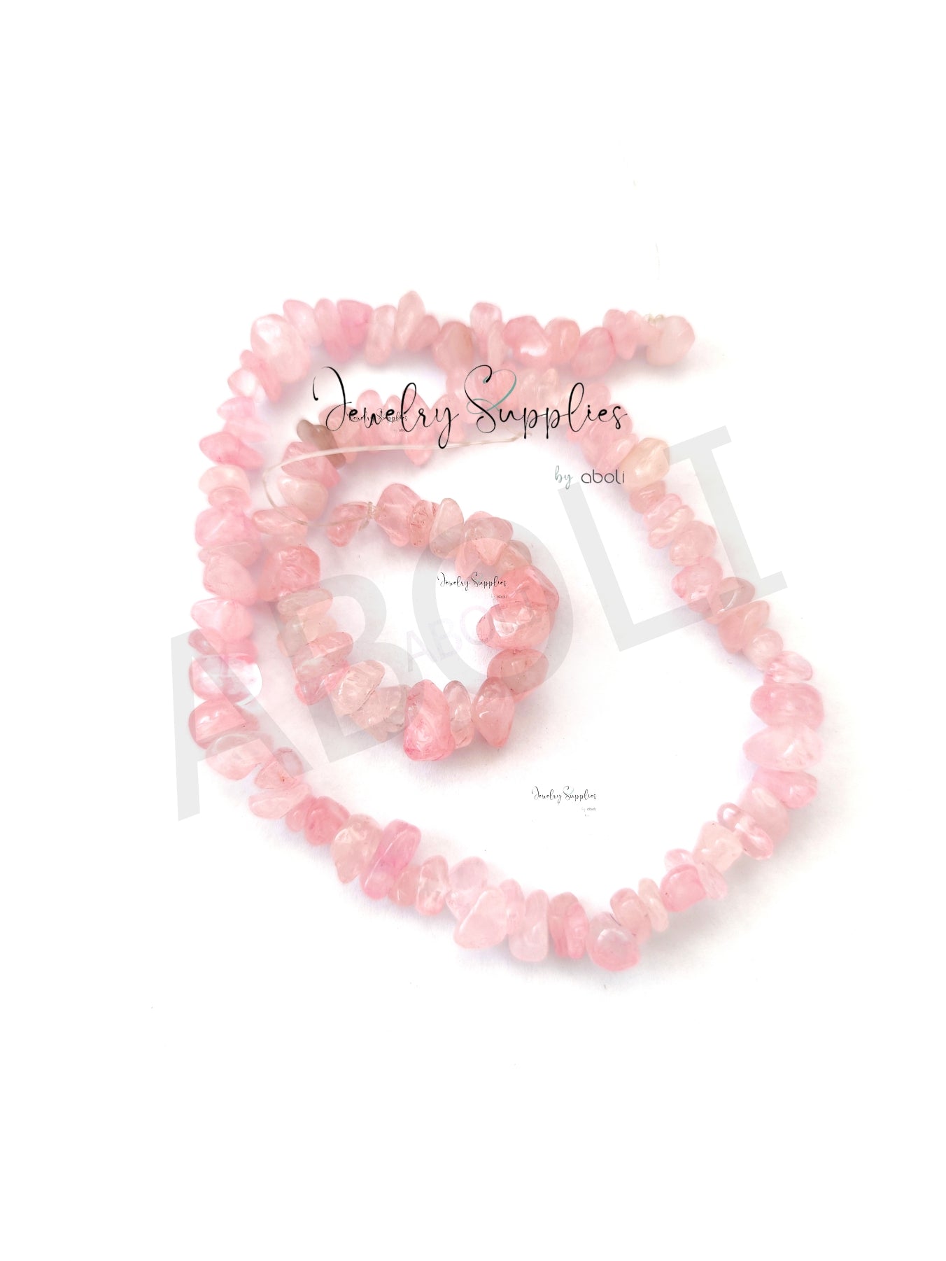 Rose Quartz uncut beads chip beads 1 full strand UCB07