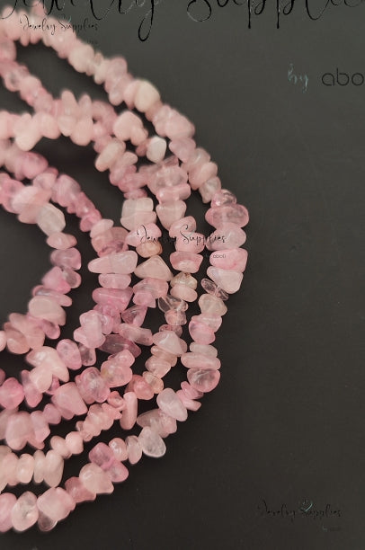 Rose Quartz uncut beads chip beads 1 full strand UCB07