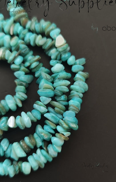 Turquoise uncut beads chip beads 1 full strand UCB08