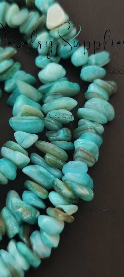 Turquoise uncut beads chip beads 1 full strand UCB08