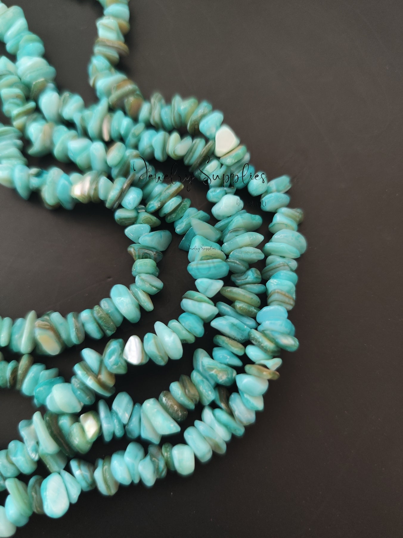 Turquoise uncut beads chip beads 1 full strand UCB08