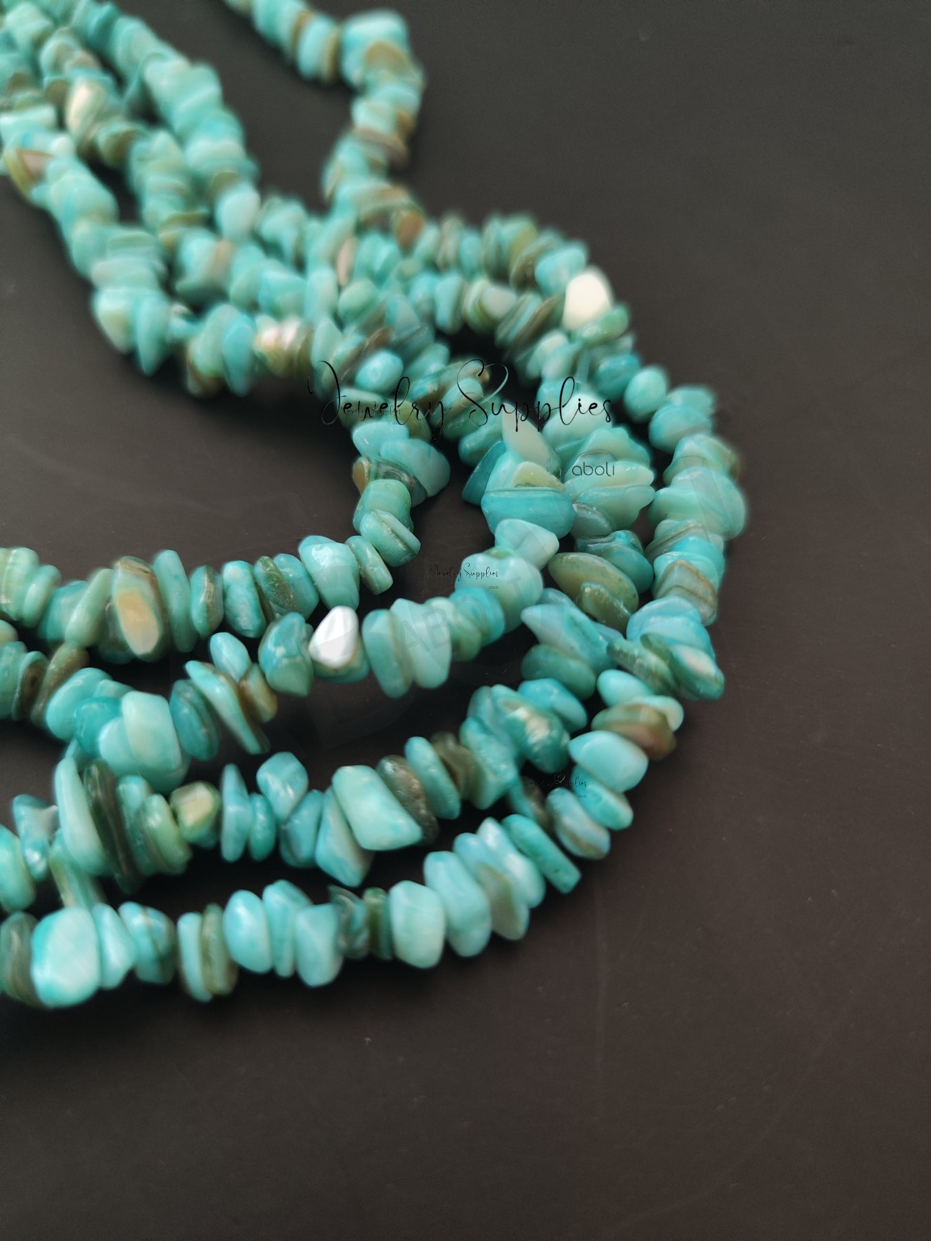 Turquoise uncut beads chip beads 1 full strand UCB08