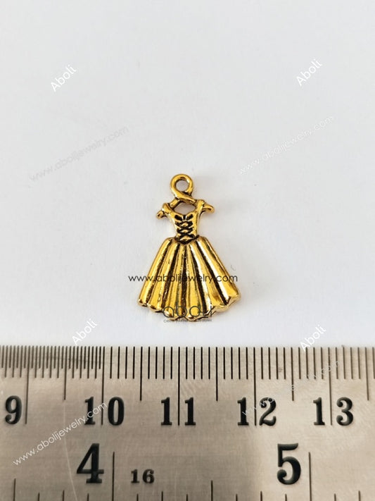 Golden gown charm golden dress charm CHMG122 1 charm