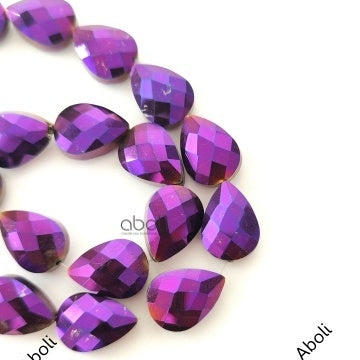 Faceted drop glass beads dreamcatcher crystal beads 18 x 12 x 8 mm FGB119