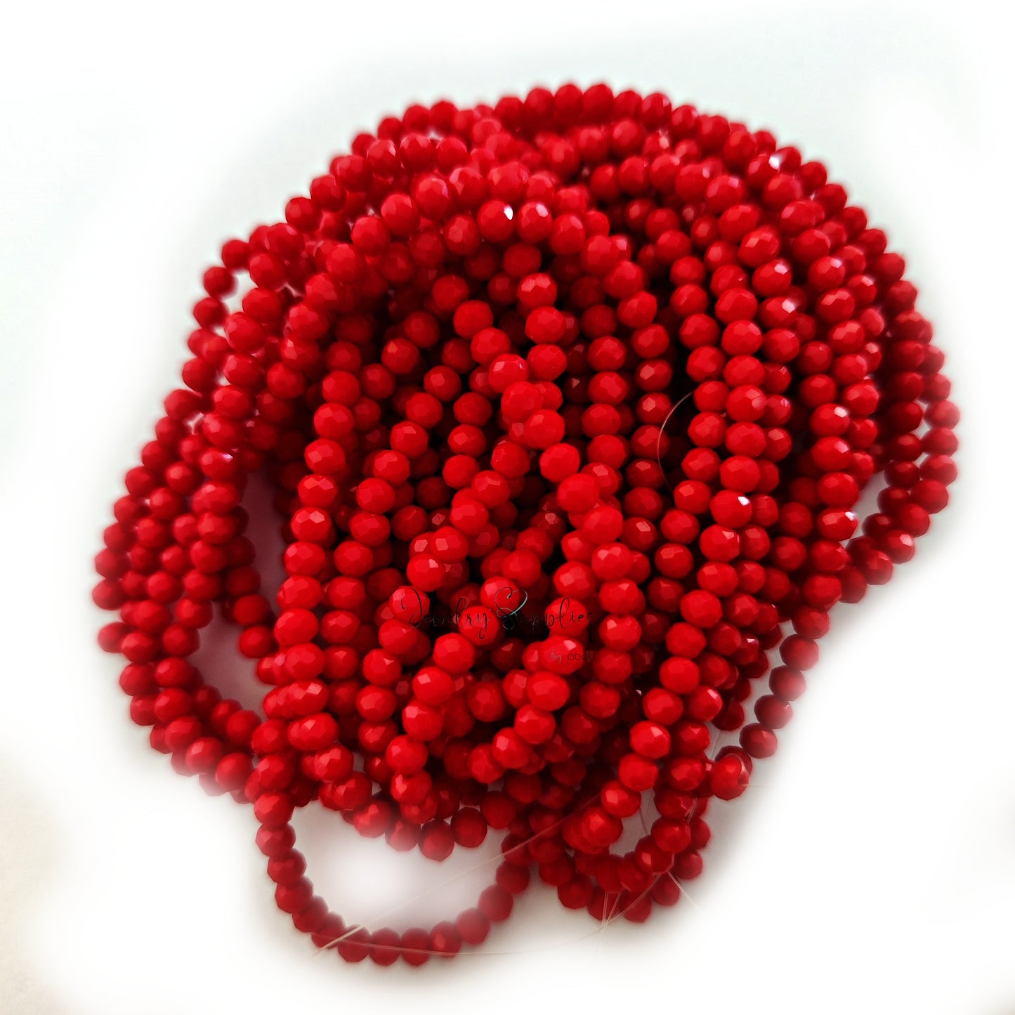 4 x 3 mm dark red rondelle beads crystal glass beads FGBR08