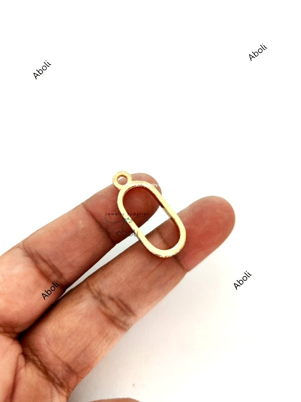 Rose gold oval resin bezel 19 X 9 mm for resin earrings resin necklace open Mini bezel hollow frame pendant RMBT04