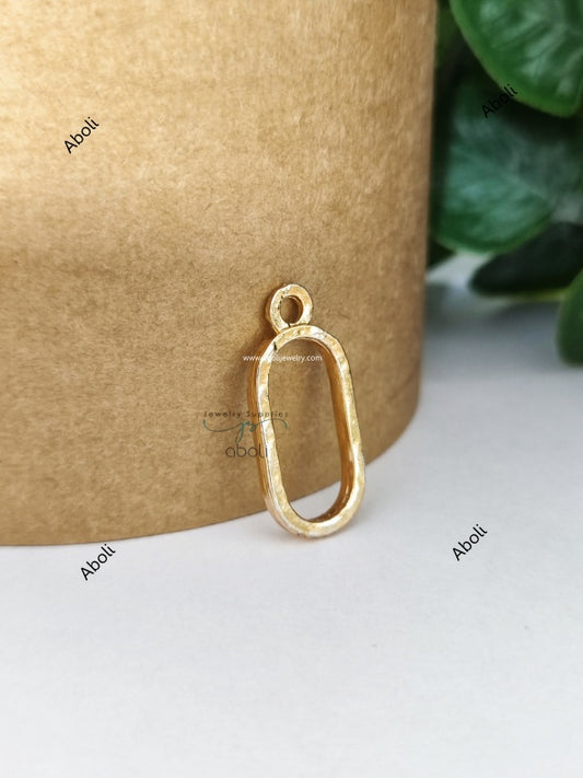 Rose gold oval resin bezel 19 X 9 mm for resin earrings resin necklace open Mini bezel hollow frame pendant RMBT04