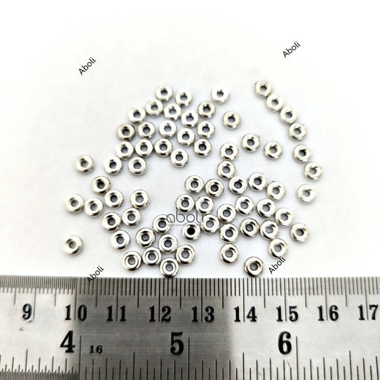 Silver donut rings spacer beads SSB111