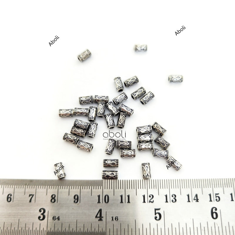 Silver tube spacer beads SSB115