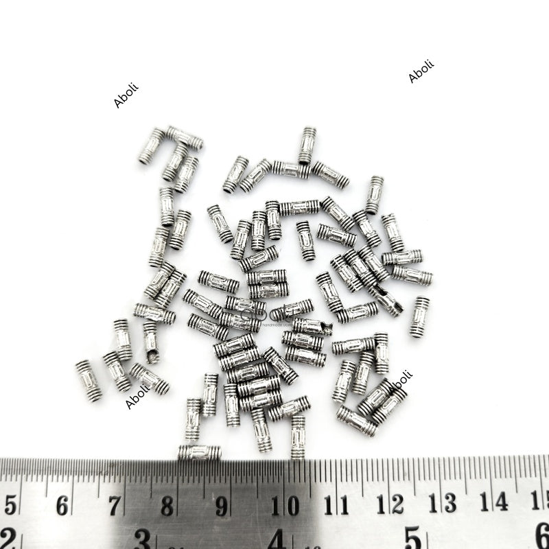 Silver tube spacer beads SSB116