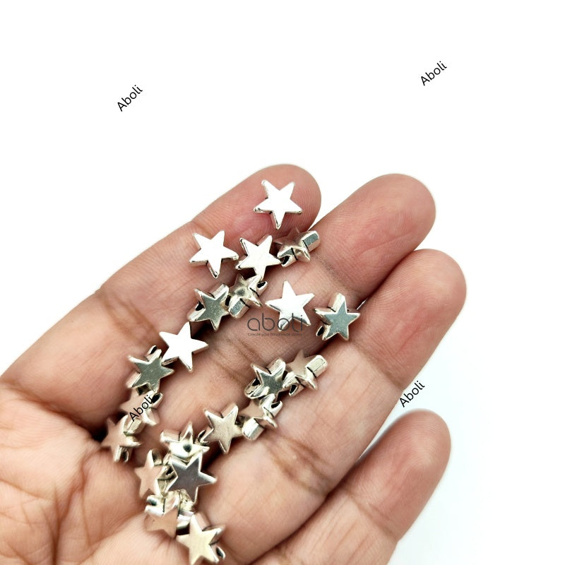 Silver star spacer beads SSB117