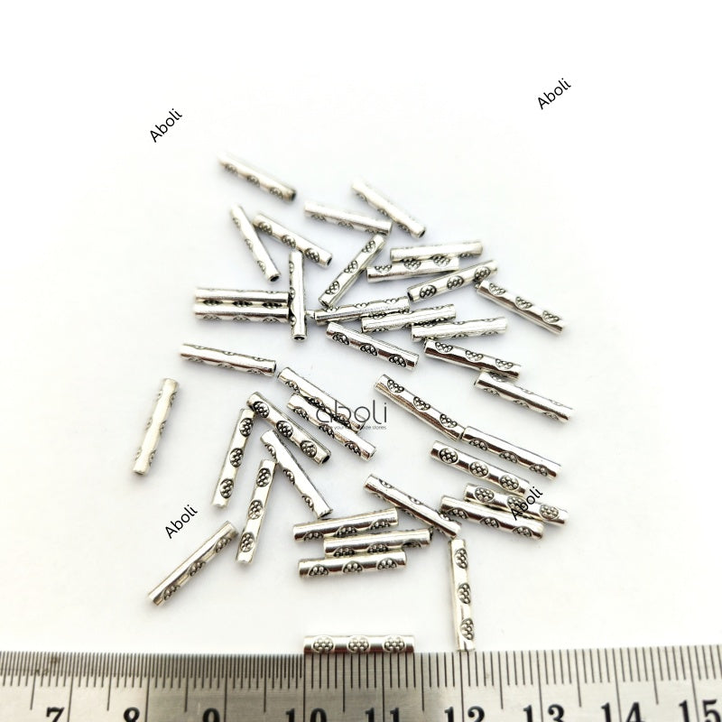 Silver pipe spacer beads SSB118