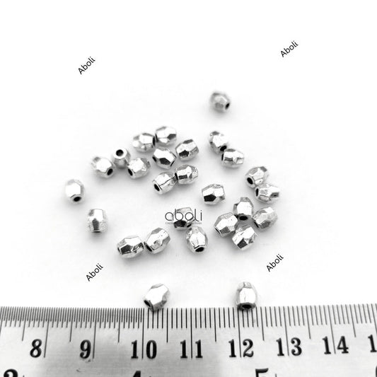 Silver faceted spacer beads SSB119