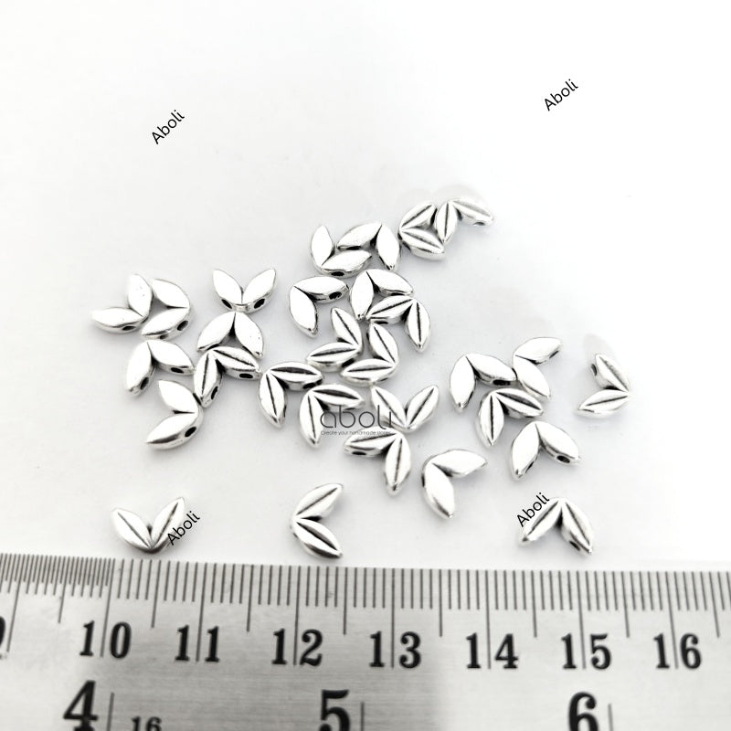 Silver leaves spacer beads SSB123