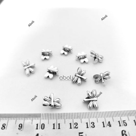 Silver dragonfly spacer beads SSB124