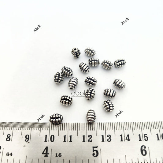 Silver barrel shaped spacer beads SSB126