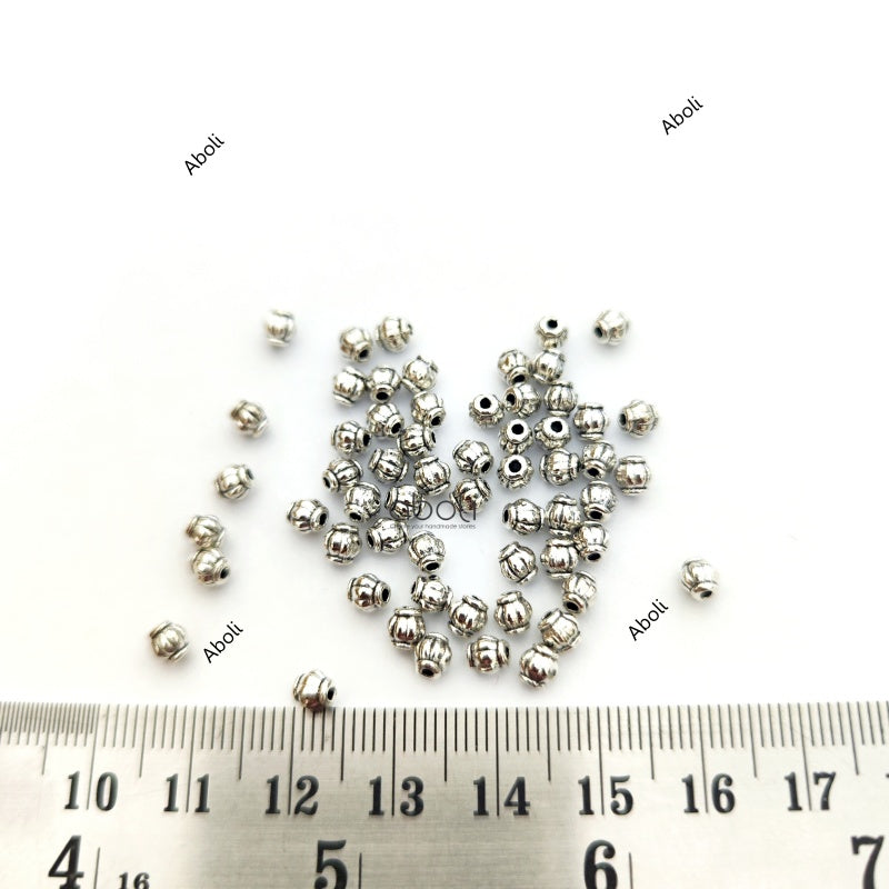 Silver pumpkin spacer beads SSB128