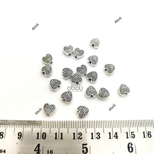 Silver heart spacer beads SSB129