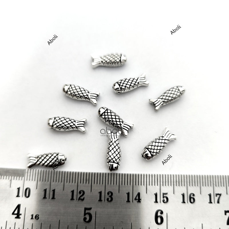 Silver fish spacer beads SSB130