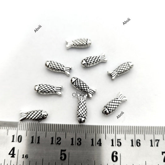 Silver fish spacer beads SSB130