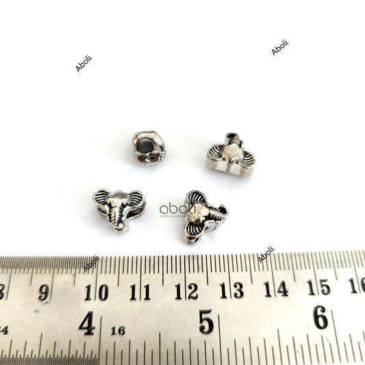 Silver Elephant head beads 10 gm spacer beads SSB105