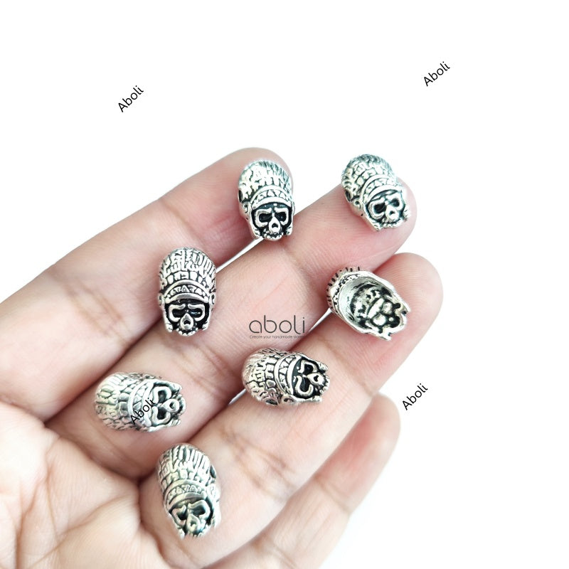 Silver skull beads 10 gm spacer beads SSB110