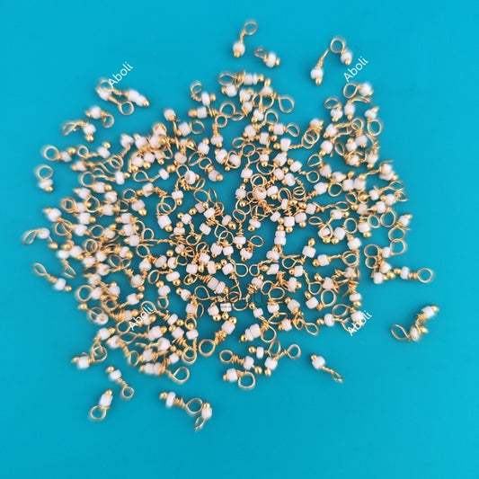 White seed beaded loreal beads, Coloured loreals 2 mm beaded loreal Latkan, jhumki