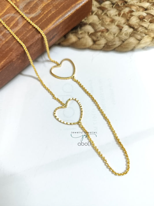 Golden hearts chain Tarnish resistant Finished designer golden chain necklace chain FNCH21