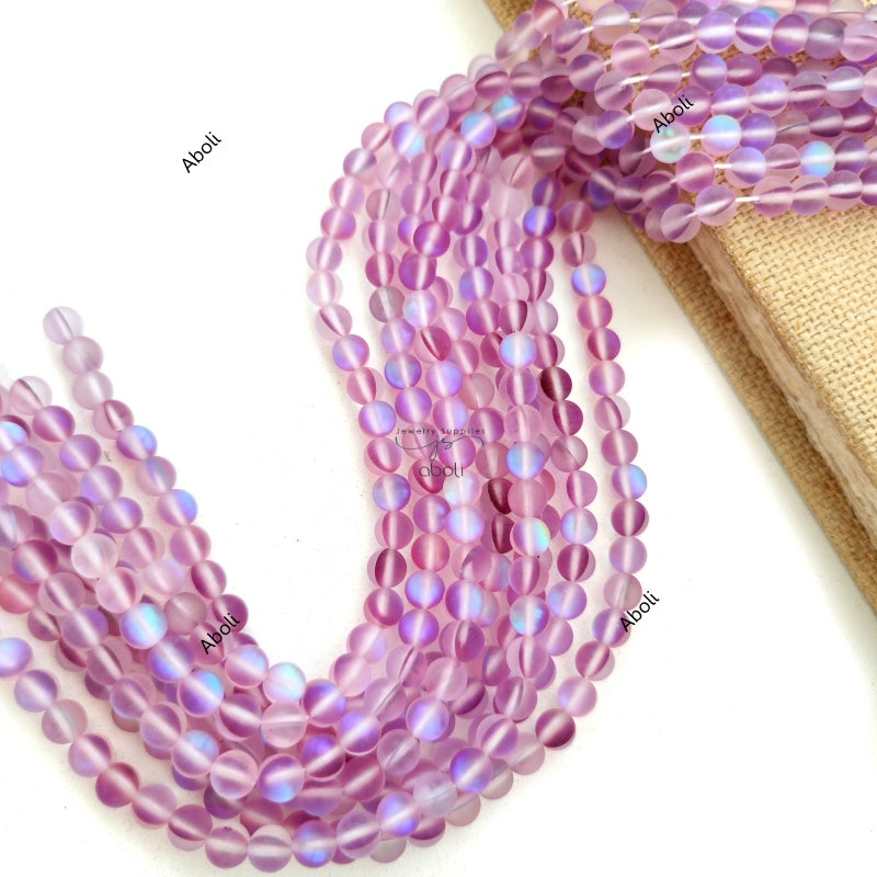 8 mm Aura Beads Aura Quartz Beads Purple violet Blue shades Round Gemstone Beads AQB809