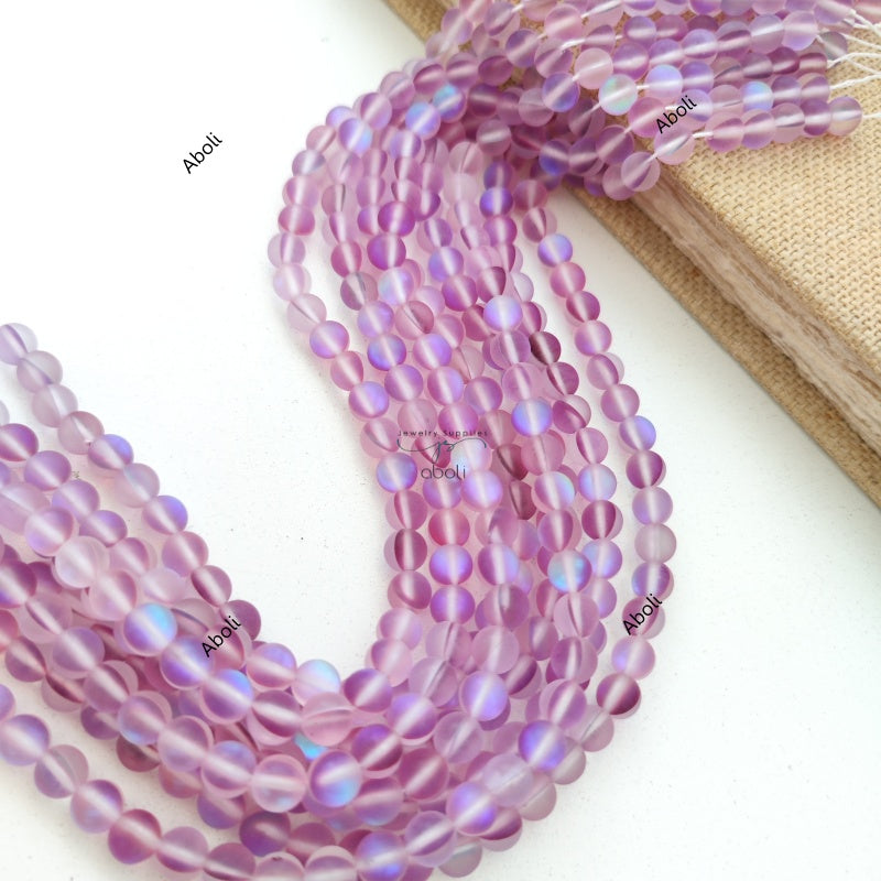 8 mm Aura Beads Aura Quartz Beads Purple violet Blue shades Round Gemstone Beads AQB809