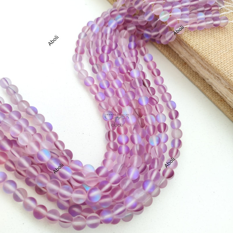 8 mm Aura Beads Aura Quartz Beads Purple violet Blue shades Round Gemstone Beads AQB809