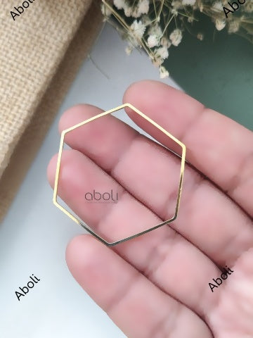 Anti Tarnish Golden Hexagon Resin Bezel Shape Bezel Frame Resin Jewellery 35 mm ATRBS54