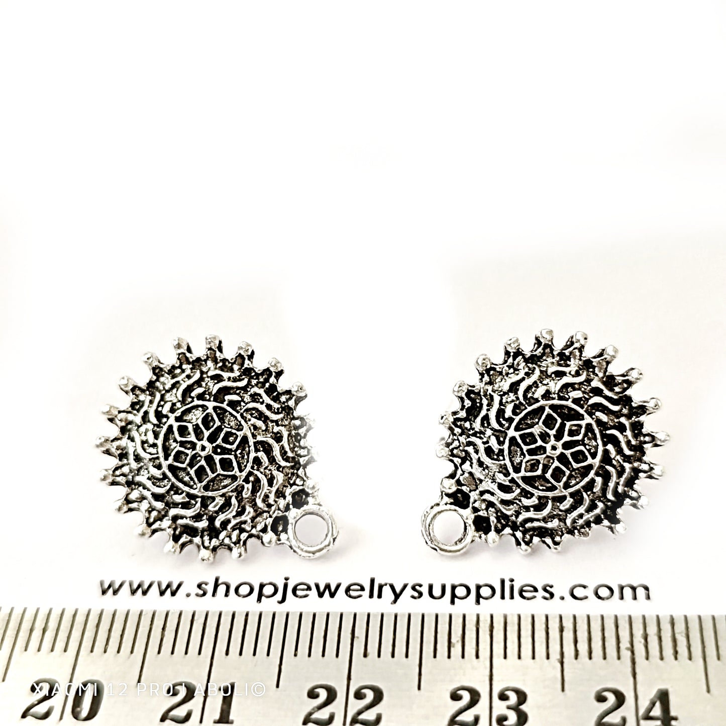 Silver stud earring components metal earrings findings ESS97