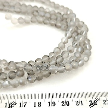 6 mm Faceted Round crystal glass beads grey FGB104