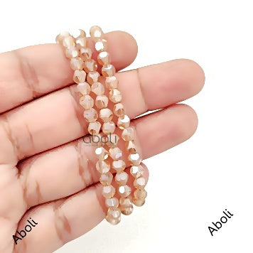 4 mm Faceted Round Golden crystal glass beads FGB107