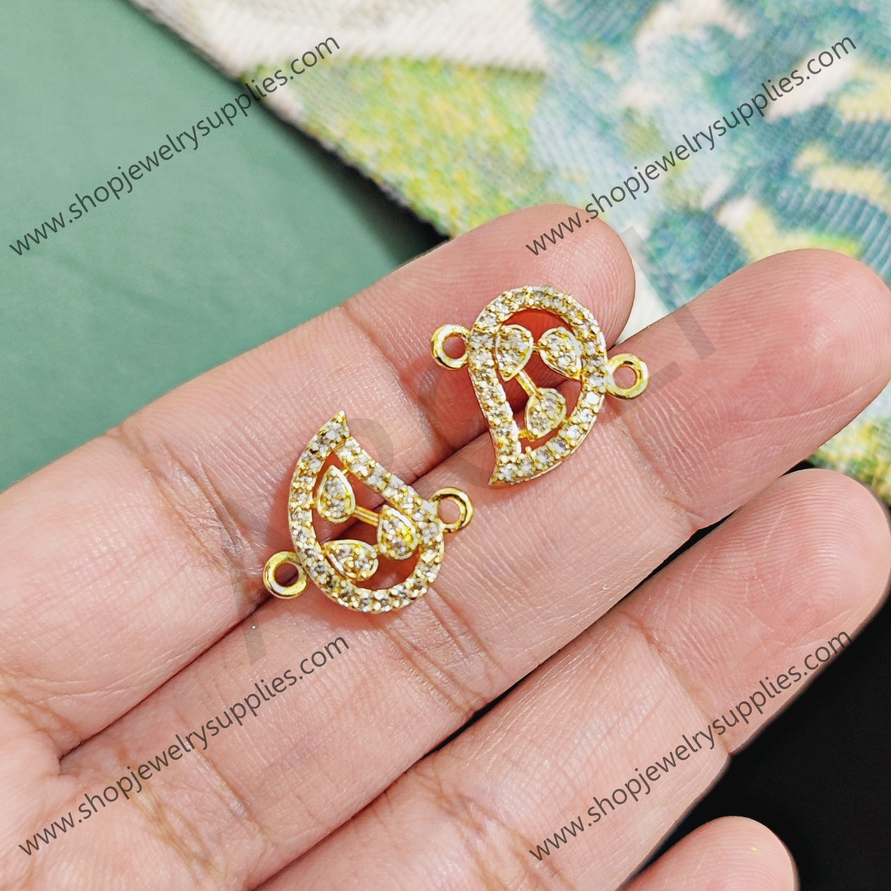 Real AD stone paisley connector link kundan stone 1 piece IAKK19