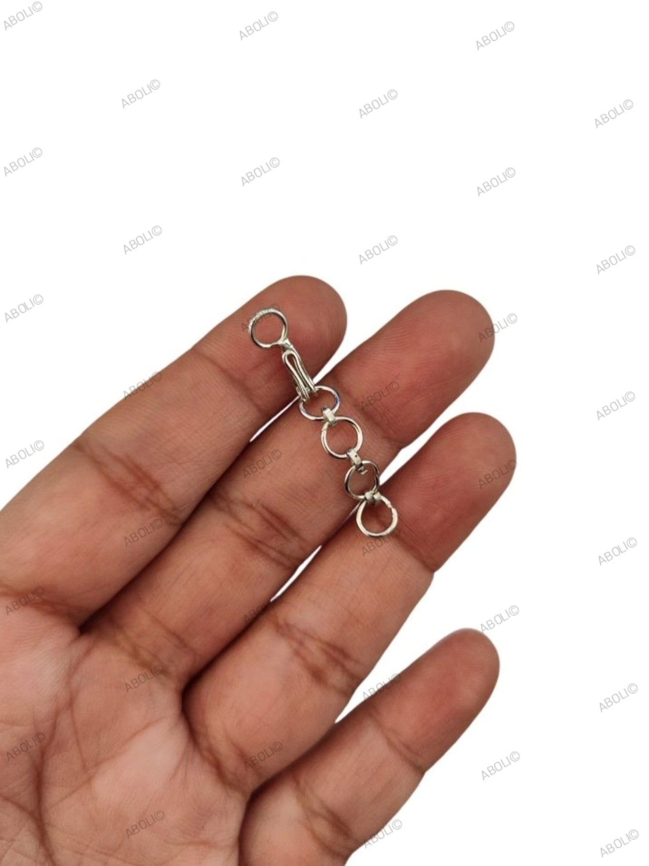 Tarnish resistant silver hook with extender brass 4 cm HEBS02 hook kadi chain for bracelet, necklace