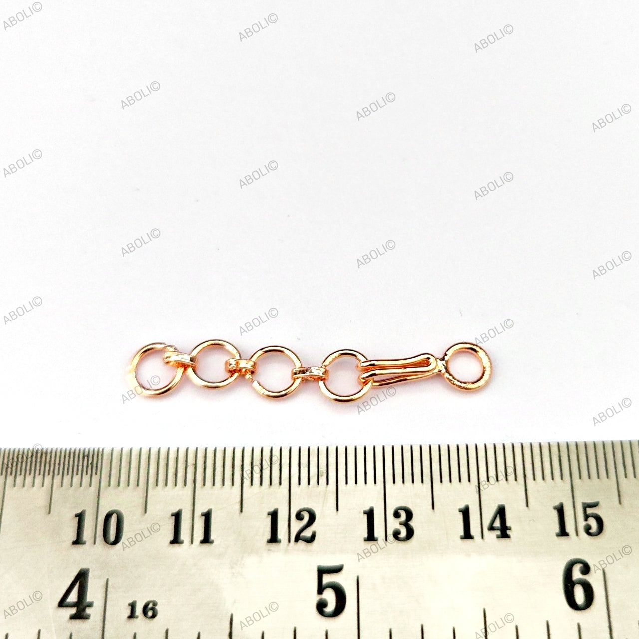 Tarnish resistant rose gold hook with extender brass 4 cm HEBRG03 hook kadi chain