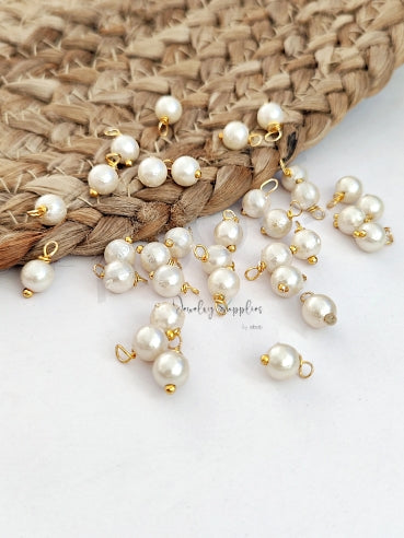 8 mm pearl loreals tarnish resistant brass wire hanging pearl dangles ATLBG8 10 gm