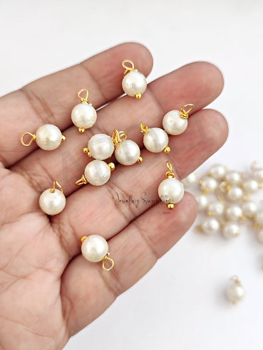 8 mm pearl loreals tarnish resistant brass wire hanging pearl dangles ATLBG8 10 gm