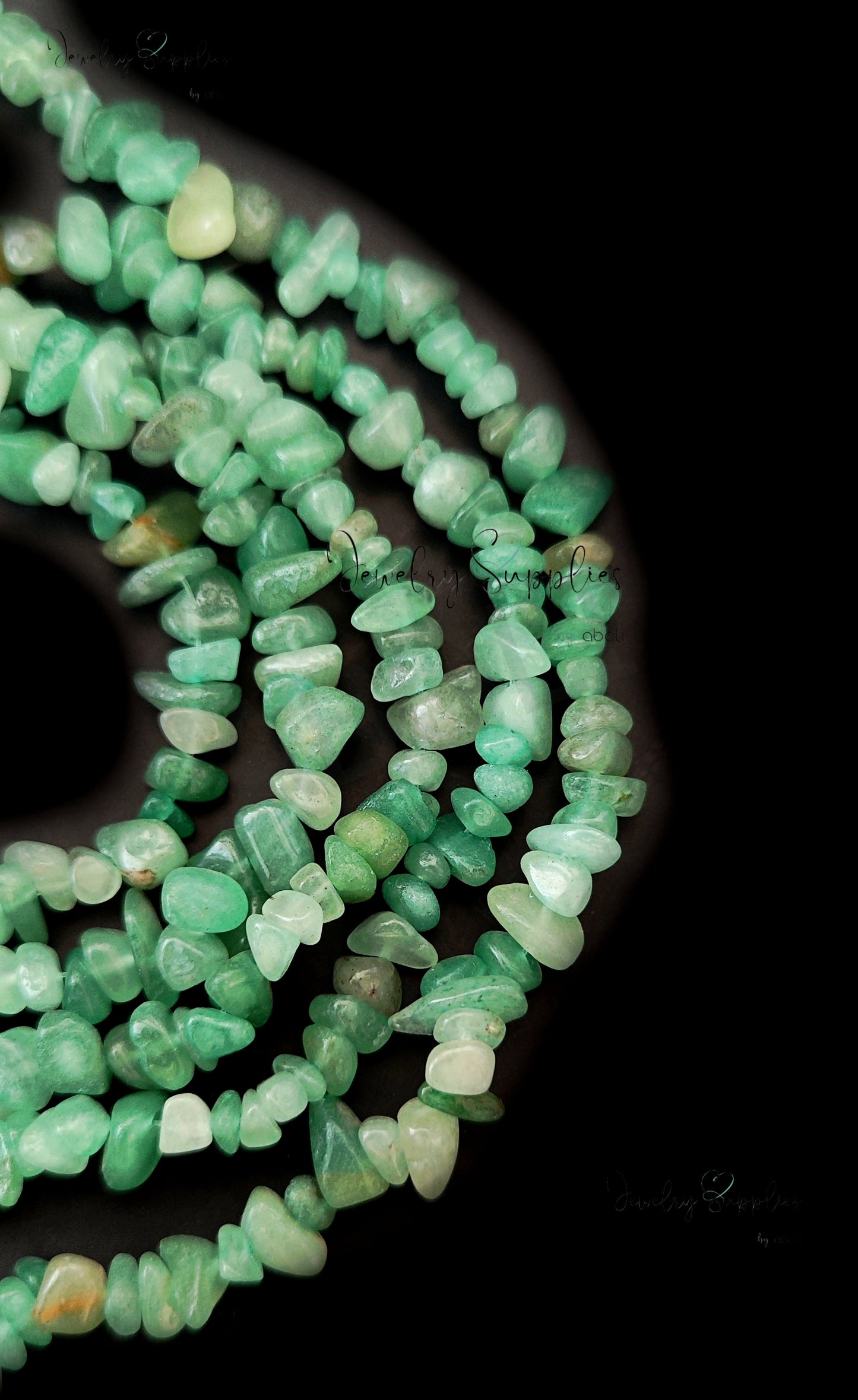 Green aventurine uncut beads chip beads 1 full strand UCB05