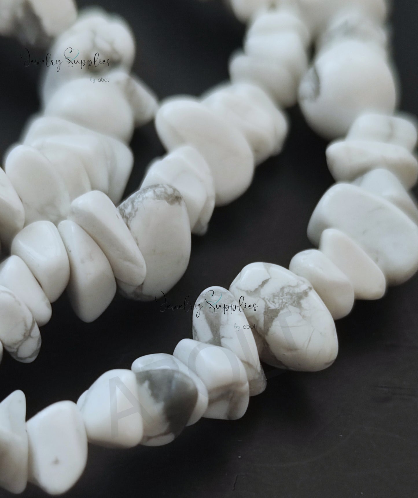 Howlite uncut beads chip beads 1 full strand UCB04