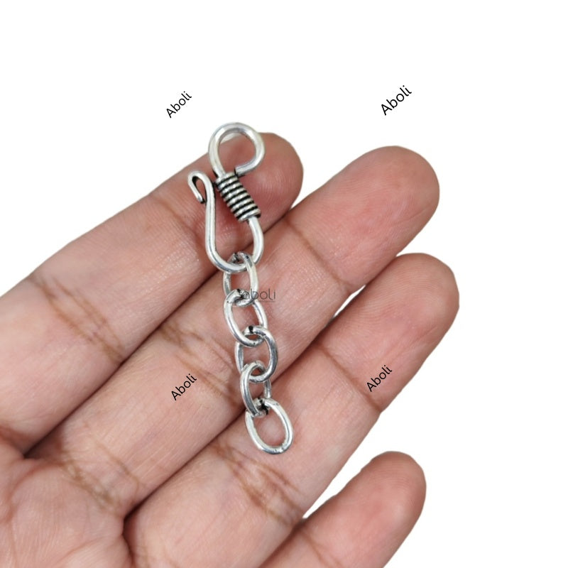 Tarnish resistant brass silver S hooks with extender SHS01