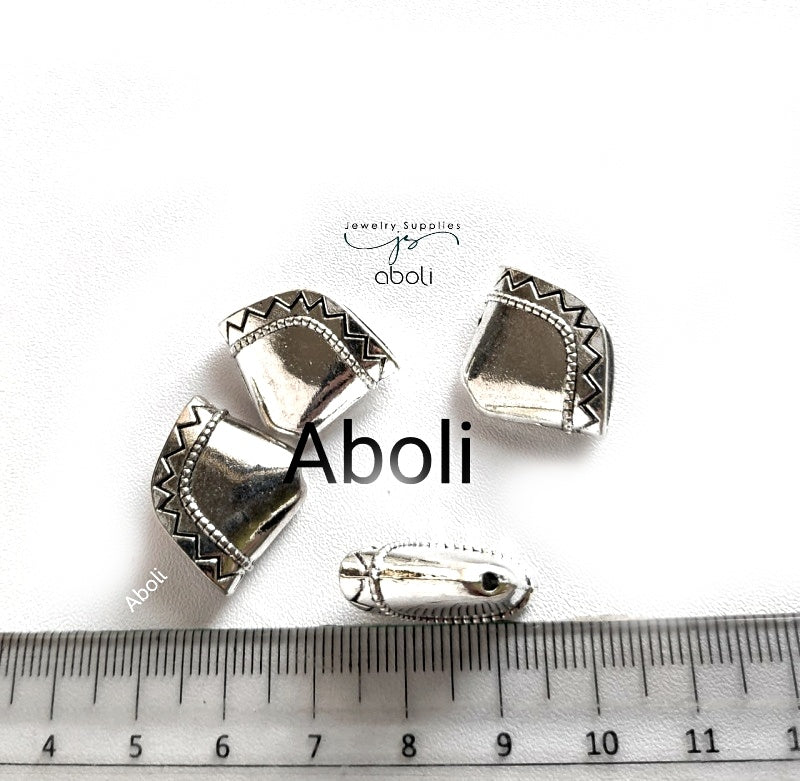 Silver bead caps 23 x 17 mm metal Beadcaps MBCS26