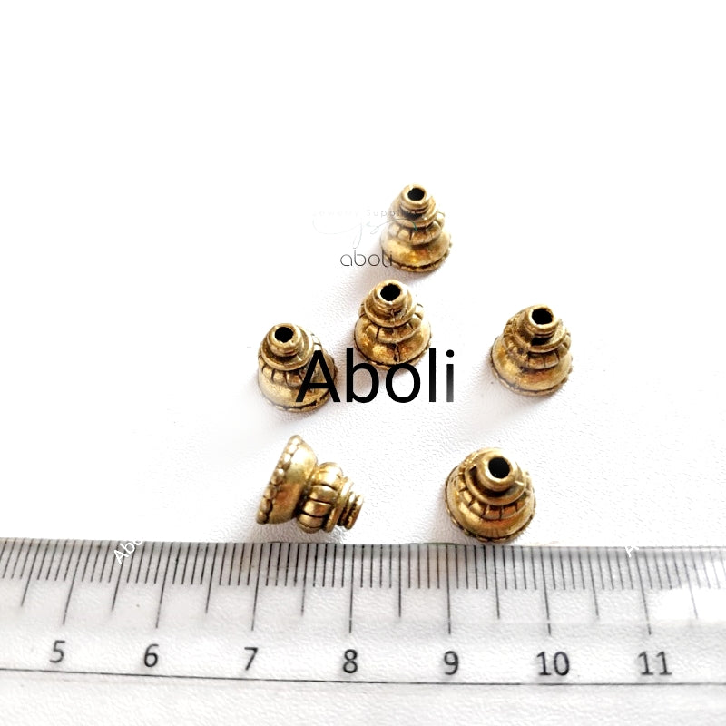 Golden bead caps 10 mm metal beadcaps MBCG03 10 gm