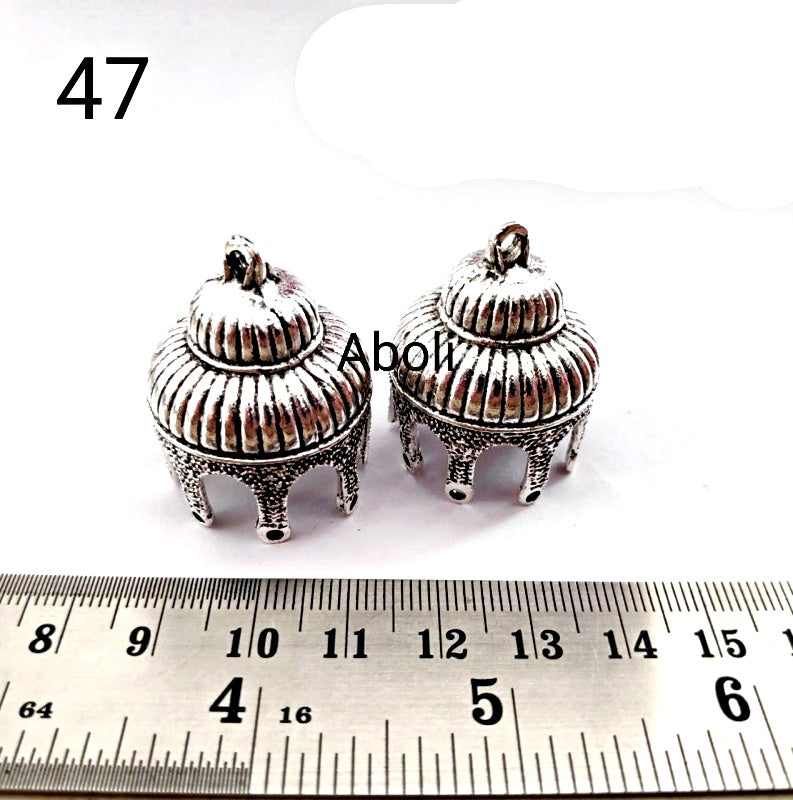 Silver jhumka bases MJBS47