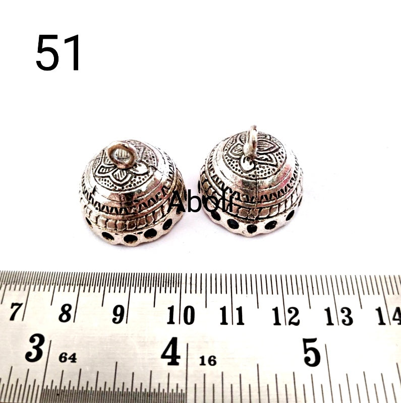 Silver jhumka bases MJBS51